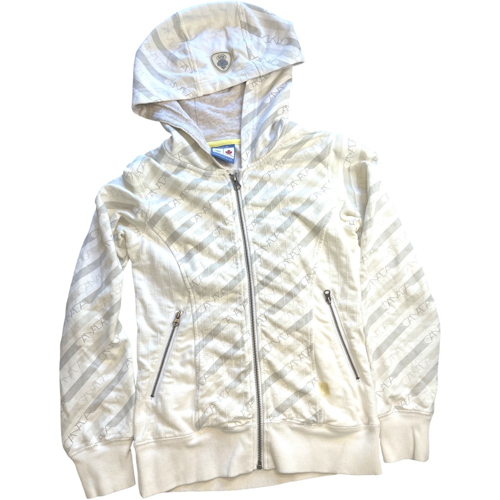 Girls official Canadian Olympic Outfitters White zippered Hoodie
